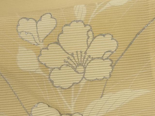 平和屋着物＊夏物　訪問着　絽　草花文　銀彩　正絹　逸品　AABI7770jd