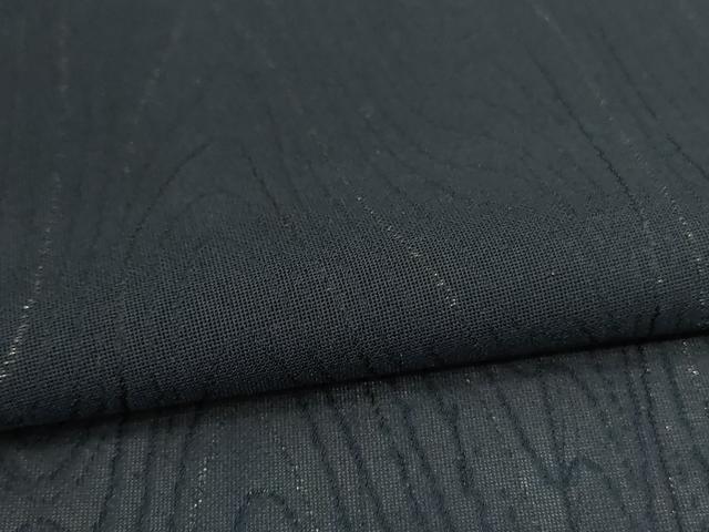 平和屋着物＊夏物　小紋　紗　杢目文　銀通し地　正絹　逸品　AABI7772jd