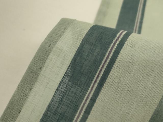 平和屋着物＊夏物　小紋　紗　間道　洗える着物　AABI7779jd