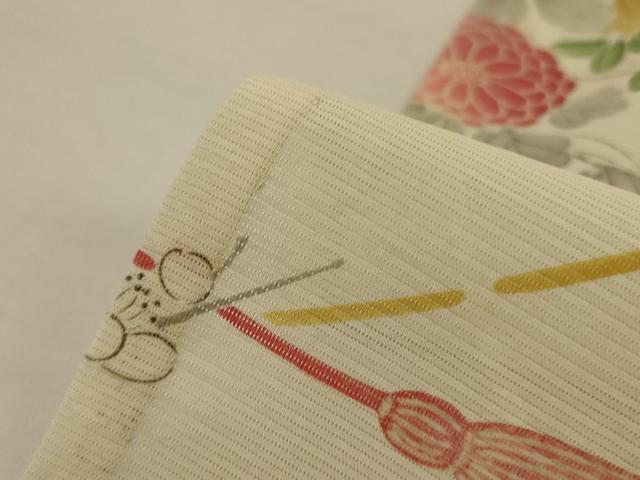 平和屋着物＊夏物　小紋　絽　手描き　草花文　正絹　逸品　AABI7780jd