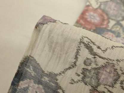 平和屋着物＊夏物　小千谷ちぢみ　草花文　麻　逸品　AABI7783jd