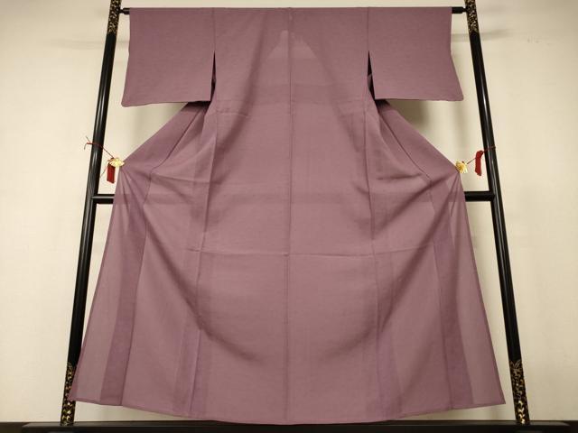 平和屋着物＊夏物　色無地　絽　霞紋紗　煤竹色　正絹　逸品　AABI7792jd