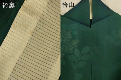 平和屋着物＊夏物　小紋　紗　草花文　銀糸　正絹　逸品　AABI7799jd
