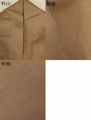 平和屋着物＊夏物　小紋　紗　間道　正絹　逸品　AABI7804jd