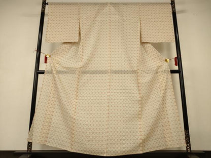 平和屋着物＊夏物　紗紬　幾何学文様　正絹　逸品　未使用　AABI7806jd