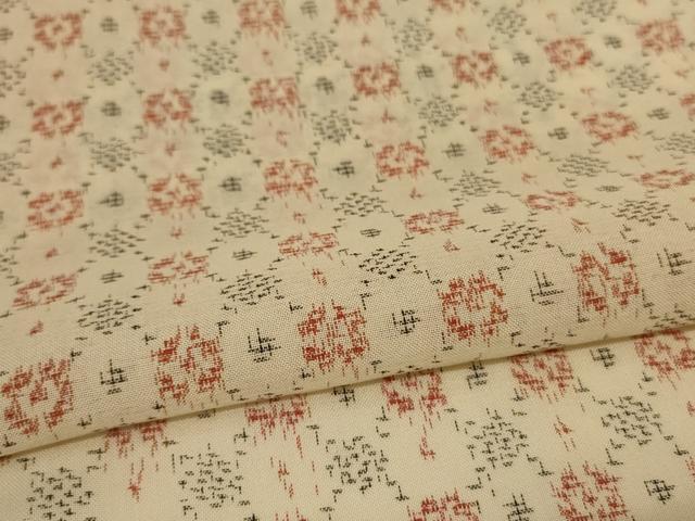 平和屋着物＊夏物　紗紬　幾何学文様　正絹　逸品　未使用　AABI7806jd