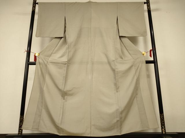 平和屋着物＊夏物　お召　疋田文様　正絹　逸品　AABI7811jd