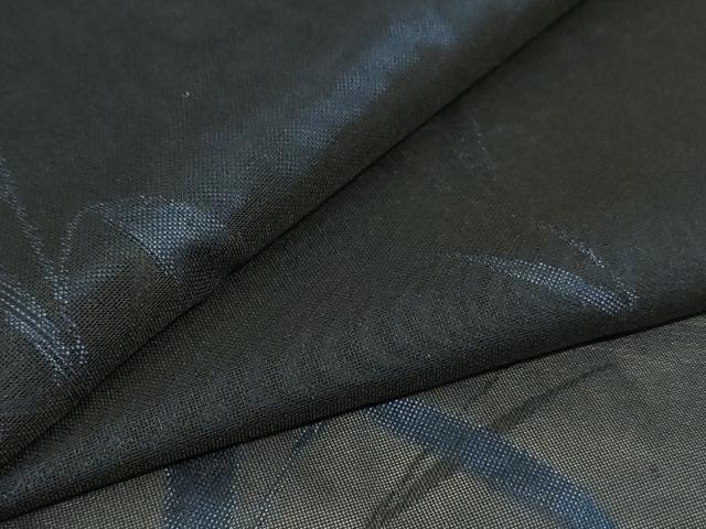 平和屋着物＊夏物　小紋　紗　枝葉文　正絹　逸品　AABI7813jd