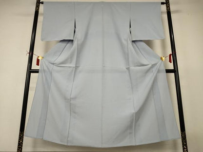 平和屋着物＊夏物　色無地　絽　灰青色　丹後ちりめん　反端付き　正絹　逸品　AABI7820jd