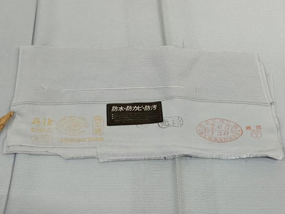 平和屋着物＊夏物　色無地　絽　灰青色　丹後ちりめん　反端付き　正絹　逸品　AABI7820jd