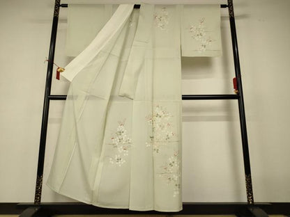 平和屋着物＊夏物　訪問着　絽　刺繍　萩文　金彩　正絹　逸品　AABI7823jd