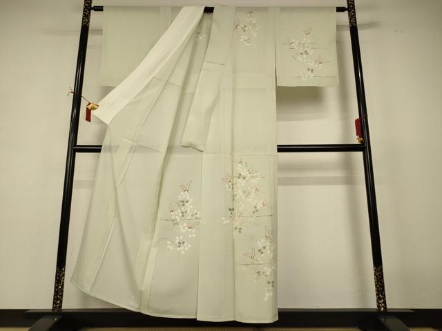 平和屋着物＊夏物　訪問着　絽　刺繍　萩文　金彩　正絹　逸品　AABI7823jd