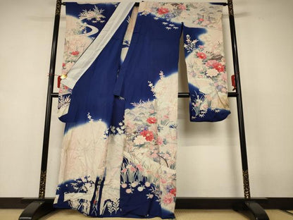 平和屋着物＊夏物　振袖　絽　風景草花文　金彩　正絹　逸品　AABI7825jd
