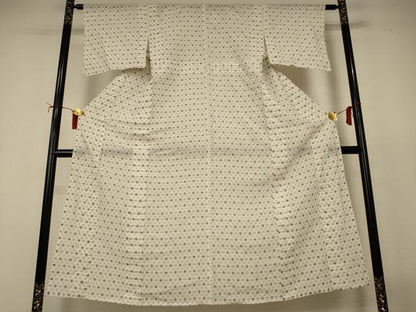 平和屋着物＊夏物　上布　井桁絣　麻　逸品　AABI7829jd