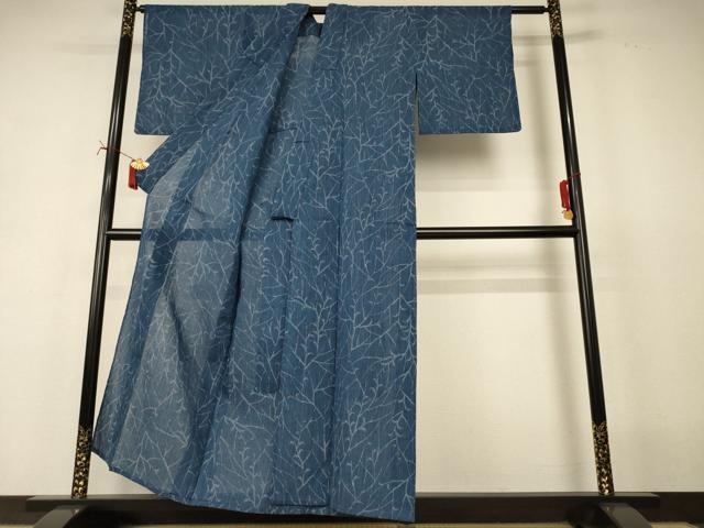 平和屋着物＊夏物　小紋　枝葉文　AABI7832jd