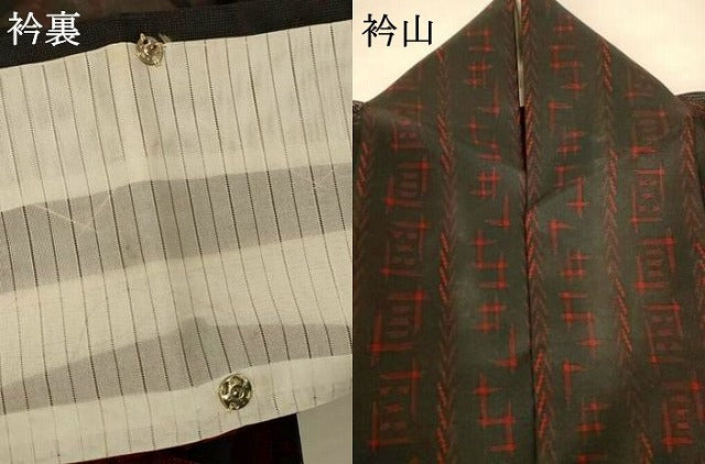 平和屋着物＊夏物　小紋　風通紗　幾何学文様　正絹　逸品　AABI7834jd