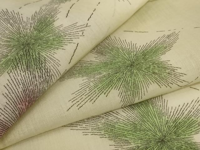 平和屋着物＊夏物　小紋　舞葉文　暈し染め　洗える着物　AABI7838jd