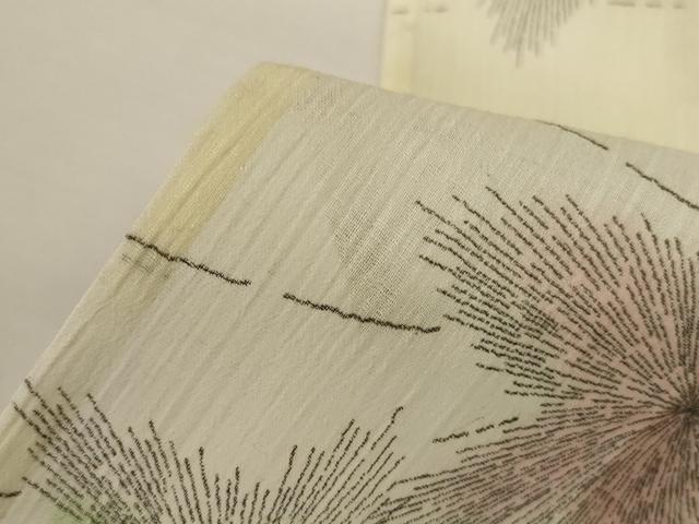 平和屋着物＊夏物　小紋　舞葉文　暈し染め　洗える着物　AABI7838jd