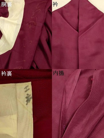 平和屋着物＊夏物　色無地　絽　紫鳶色　洗える着物　AABI7843jd