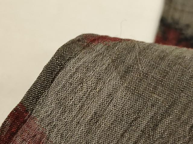 平和屋着物＊夏物　小千谷ちぢみ　枝葉文　麻　逸品　AABI7844jd