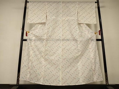 平和屋着物＊夏物　小紋　琉球絣文様　洗える着物　AABI7845jd