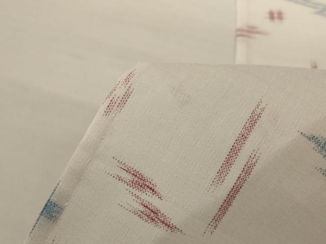 平和屋着物＊夏物　小紋　琉球絣文様　洗える着物　AABI7845jd
