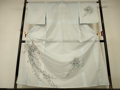 平和屋着物＊夏物　訪問着　絽　花鳥文　暈し染め　洗える着物　AABI7851jd