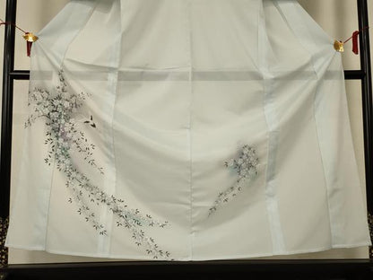 平和屋着物＊夏物　訪問着　絽　花鳥文　暈し染め　洗える着物　AABI7851jd