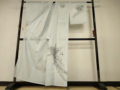 平和屋着物＊夏物　訪問着　絽　花鳥文　暈し染め　洗える着物　AABI7851jd