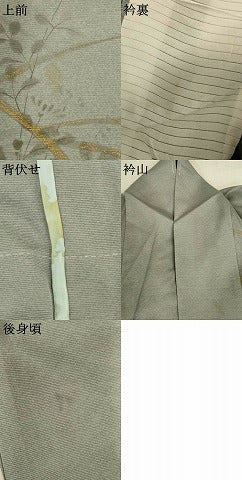 平和屋着物＊夏物　訪問着　絽　手描き　草葉文　暈し染め　金彩　正絹　逸品　AABI7853jd