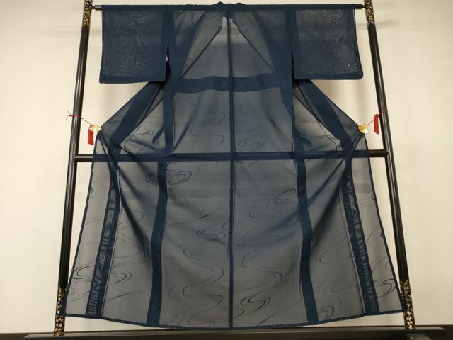 平和屋着物＊夏物　色無地　流水紋紗　褐返色　正絹　逸品　AABI7855jd