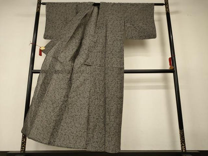 平和屋着物＊夏物　小千谷ちぢみ　唐草文　麻　逸品　AABI7859jd