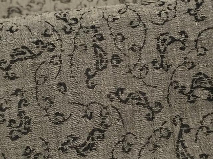 平和屋着物＊夏物　小千谷ちぢみ　唐草文　麻　逸品　AABI7859jd