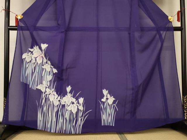 平和屋着物＊夏物　訪問着　絽　手描き　草花文　正絹　逸品　AABI7862jd