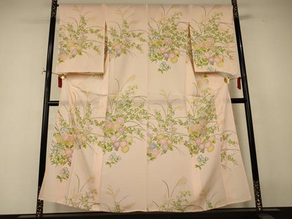 平和屋着物＊夏物 訪問着 絽 草花文 正絹 逸品 AABI7864jd