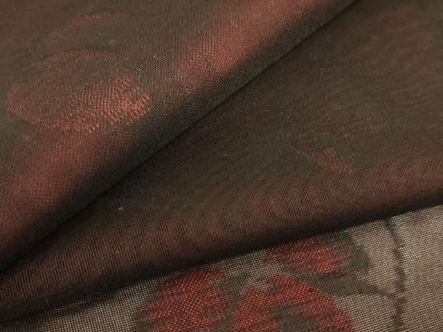 平和屋着物＊夏物　小紋　風通紗　舞葉文　正絹　逸品　AABI7868jd