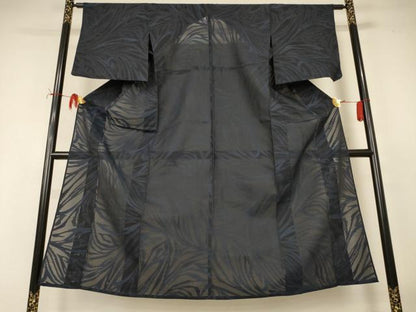 平和屋着物＊夏物　小紋　紗　幾何学文様　正絹　逸品　AABI7870jd