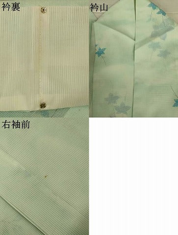 平和屋着物＊夏物　小紋　絽　草花文　洗える着物　AABI7872jd