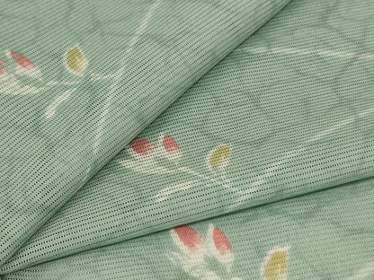 平和屋着物＊夏物　小紋　絽　芝花文　洗える着物　AABI7875jd