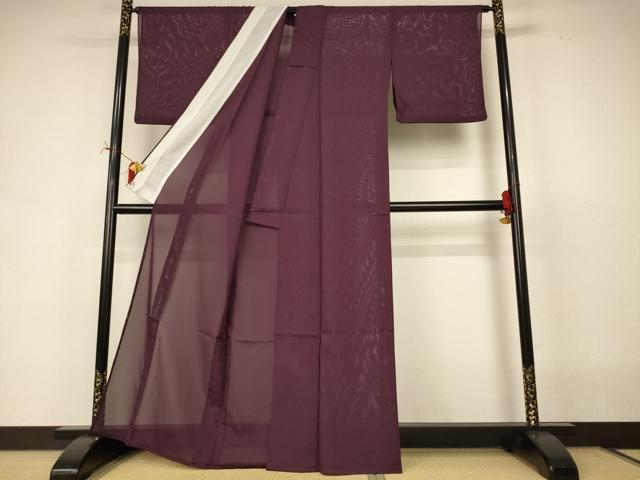平和屋着物＊夏物　色無地　絽　黒鳶色　洗える着物　AABI7879jd