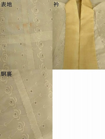 平和屋着物＊夏物　長襦袢　総レース　草花文　白色　AABI7886jd