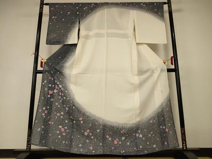 平和屋着物＊夏物　訪問着　作家物　絽　箔散らし文　正絹　逸品　AABI7890jd
