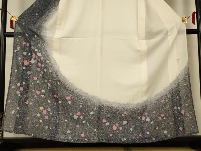平和屋着物＊夏物　訪問着　作家物　絽　箔散らし文　正絹　逸品　AABI7890jd