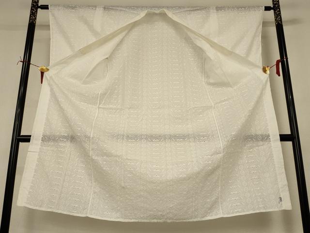 平和屋着物＊夏物　長襦袢　総レース　草花文　白色　綿　逸品　AABI7896jd