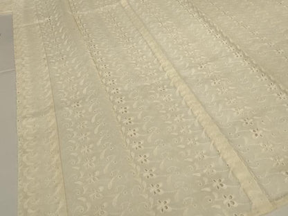 平和屋着物＊夏物　長襦袢　総レース　草花文　鳥の子色　綿　逸品　AABI7897jd