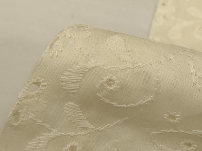 平和屋着物＊夏物　長襦袢　総レース　草花文　鳥の子色　綿　逸品　AABI7897jd