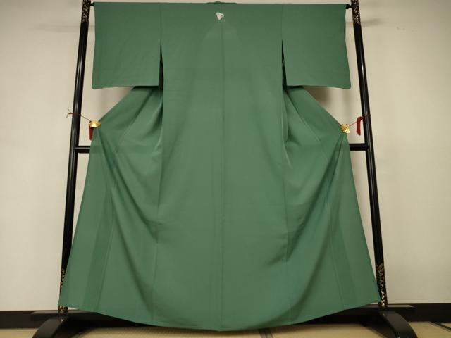 平和屋着物＊夏物　色無地　絽　老竹色　正絹　逸品　未使用　AABI7901jd