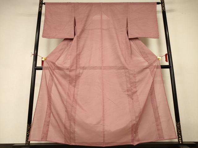 平和屋着物＊夏物　色無地　絽　流水文紗　宗伝唐茶色　正絹　逸品　未使用　AABI7904jd