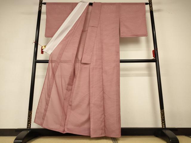 平和屋着物＊夏物　色無地　絽　流水文紗　宗伝唐茶色　正絹　逸品　未使用　AABI7904jd