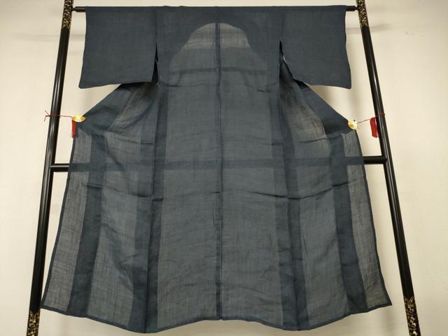平和屋着物＊夏物　上布　色無地　羊羹色　麻　逸品　AABI7911jd